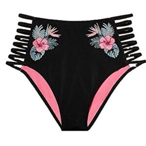 Victoria’s Secret PINK High Waist Swim Bikini Bottoms Side Strappy Beach